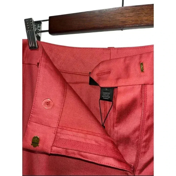 ST. JOHN Annabel Straight Leg Wool Blend Dress Pants Cinnabar Size 16 Trouser - Picture 4 of 9
